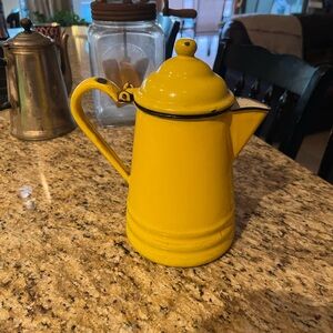 Yellow Enamel Coffee Pot